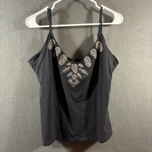 y2k the limited women beaded tank top XL black fairy grunge whimsigoth dainty